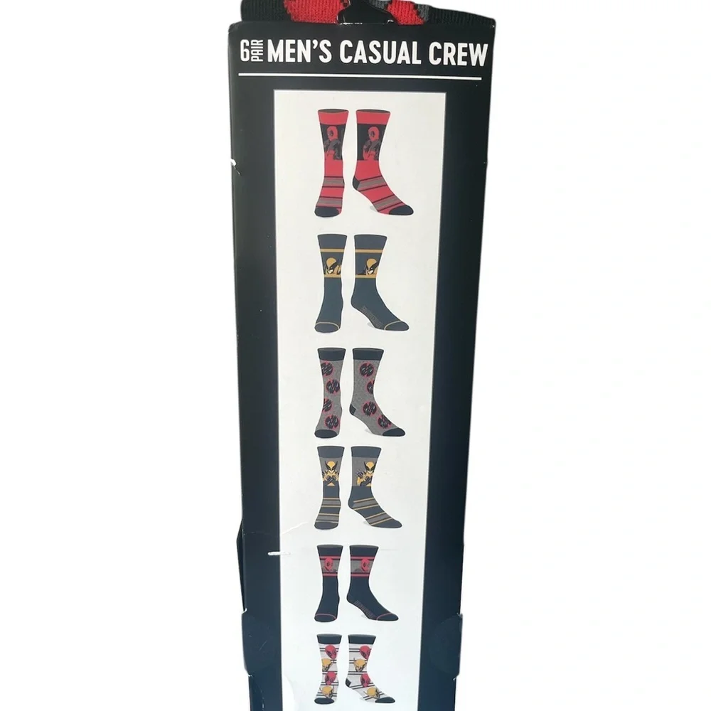 Marvel Black and Red Casual Socks Wolverine Design
